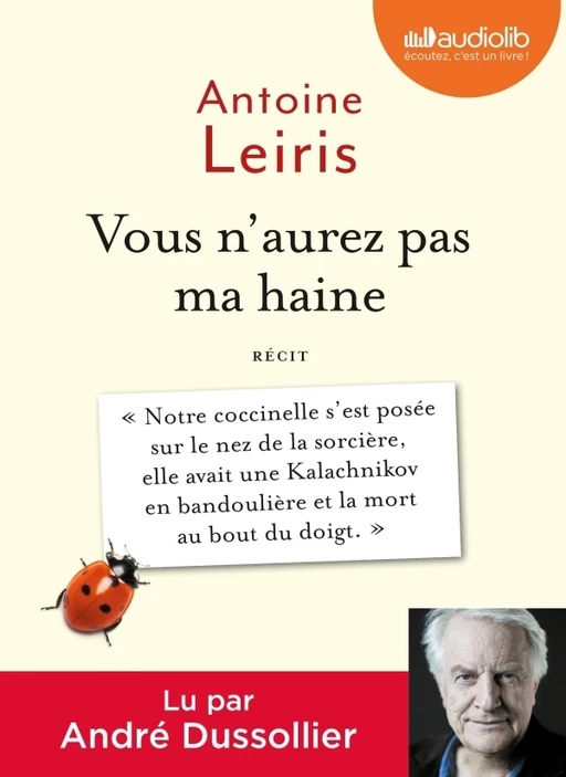 Vous n'aurez pas ma haine - Antoine Leiris - Audiolib